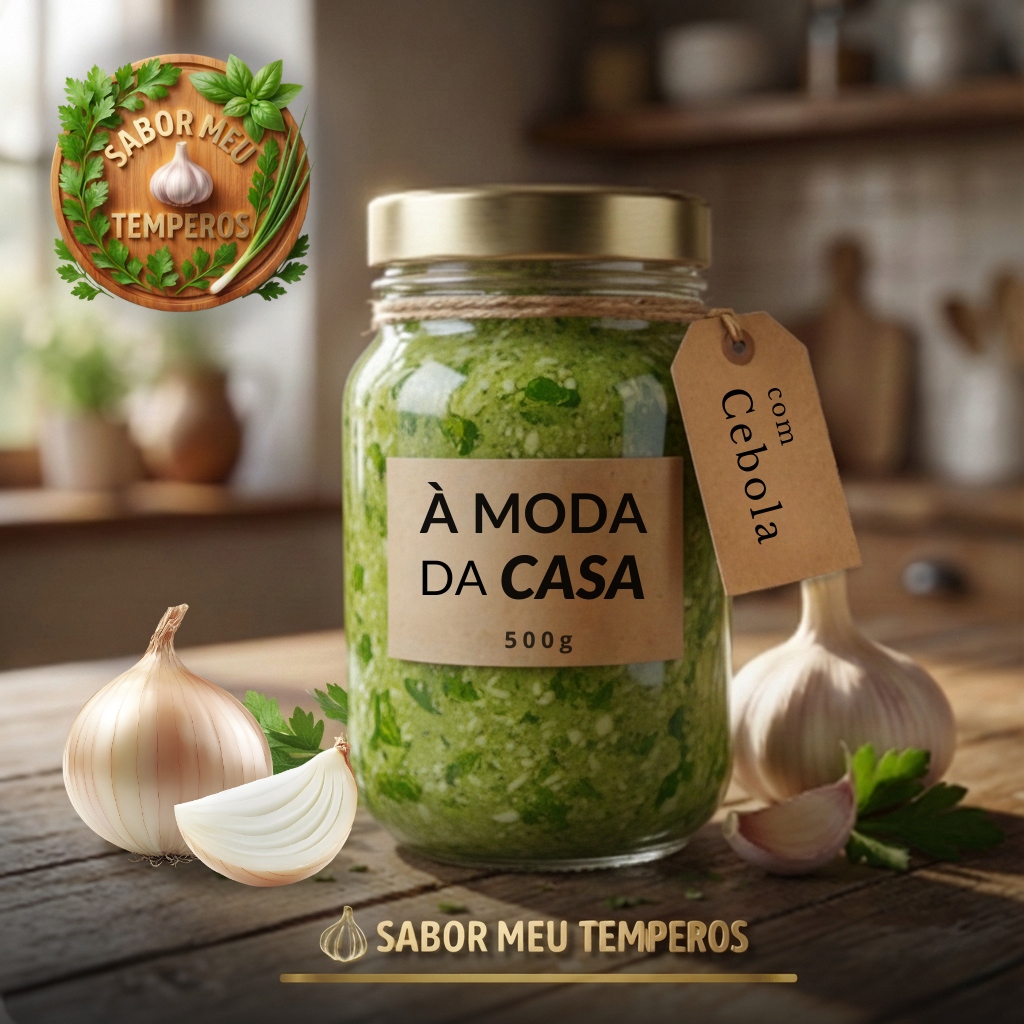 Pote de vidro com À Moda da Casa Cebola 500g